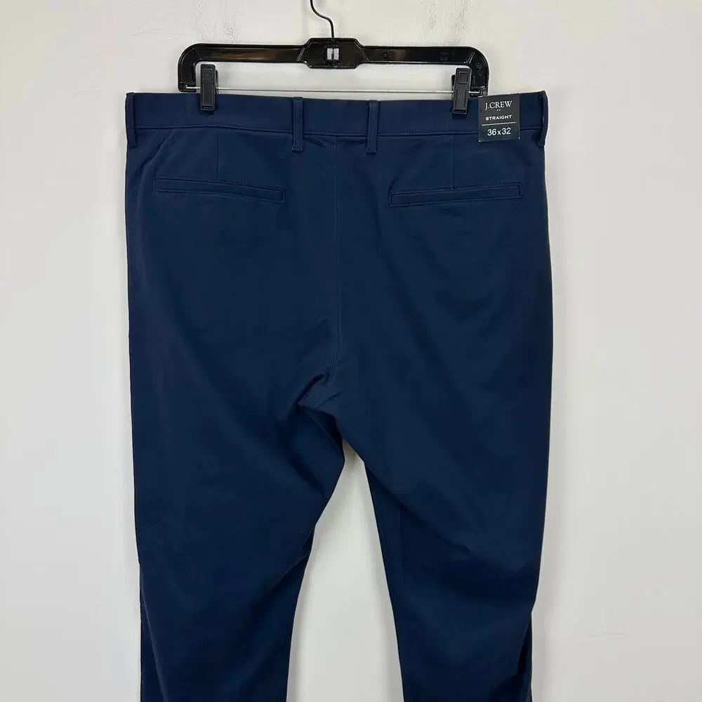 J.Crew Straight Fit TruTemp365 Chino Cotton Blend Pant Mens Navy W 36 L 32 NWT